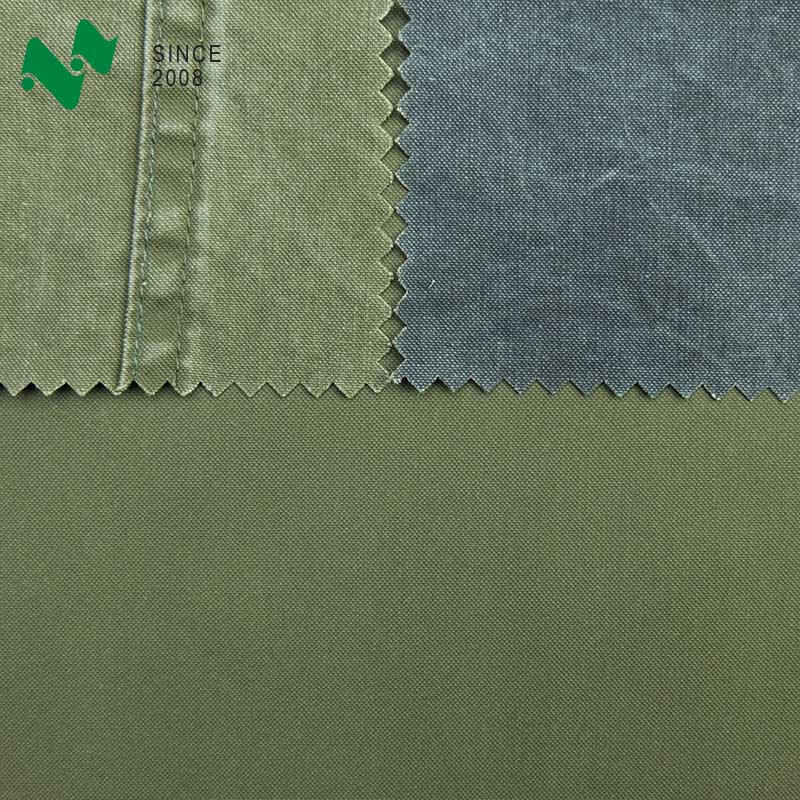 Faded wash retro fabric 100% Cotton canvas solid dye+ Pigment print fabric for coat