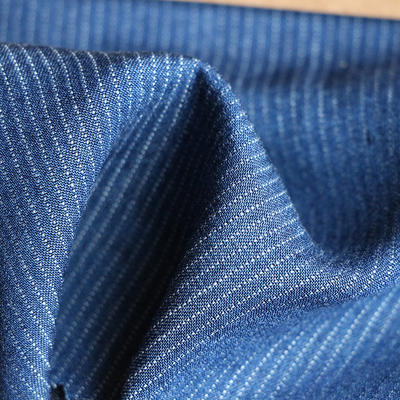 Rayon yarn-dyed jacquard denim fabric