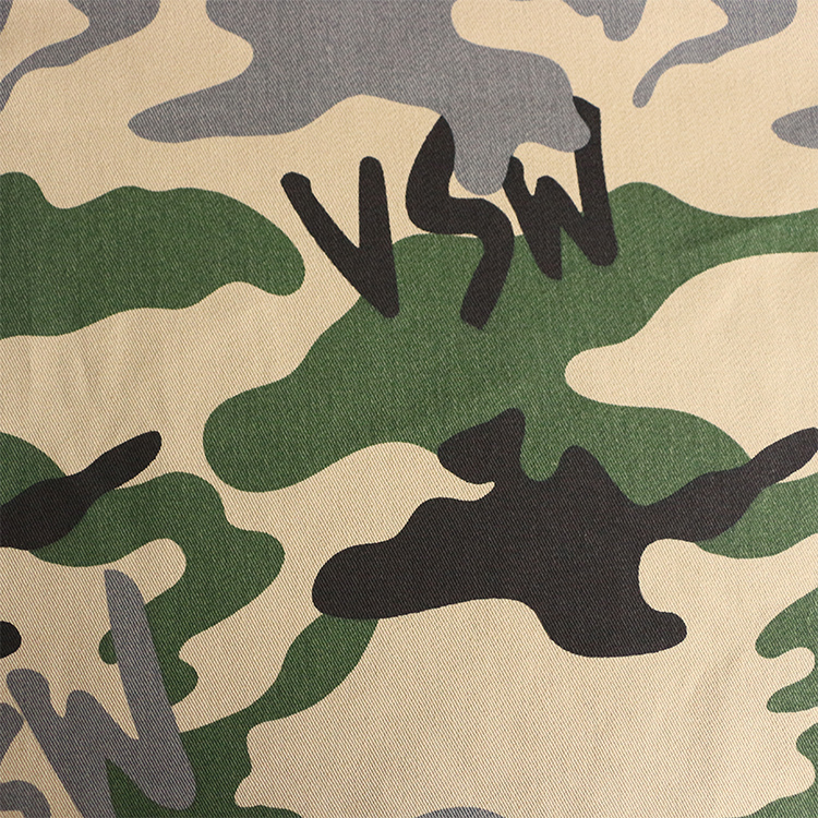 100%cotton single yarn drill printing camouflage fabric